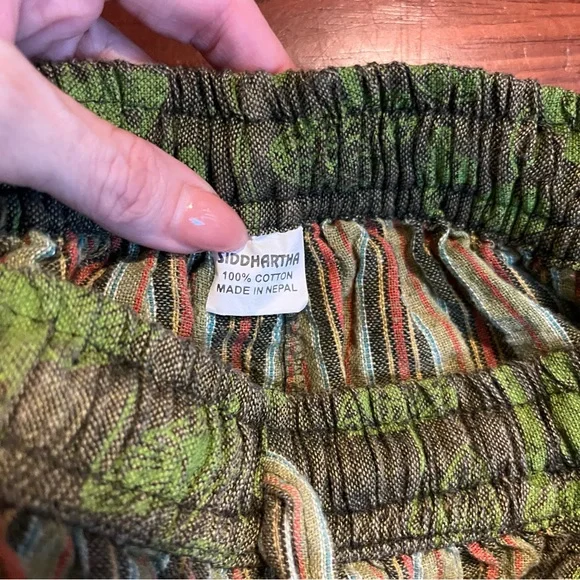 Siddhartha Made in Nepal 100% Cotton Harem Lantern Pants Small Hippie Festival - Picture 12 of 12